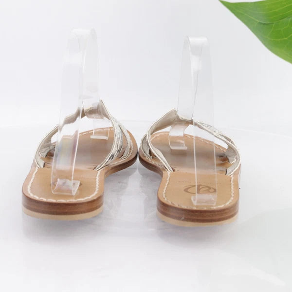 Enrico De Rosa Italy Women's Sandal Size 38 7 Snakeskin Slide Resort Hampton