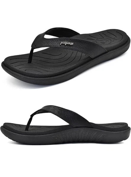 jiajiale Womens Fashion Orthotic Arch Support Flip Flops Black US Size 8