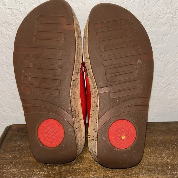 Fitflop Kys Slip On Slide Platform Wedge Cork Sandal Shoes  Style 310-209 Size 6