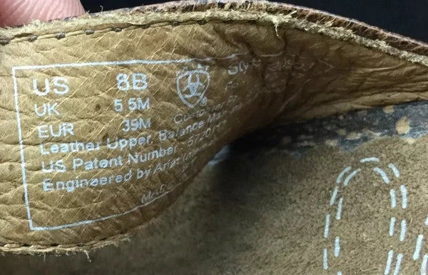 ARIAT Brown Leather Cork Wedge Slide Silver Ring Style 20903 Sandals Sz 8B