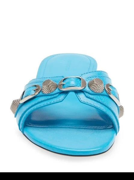 Balenciaga Le Cagole Slide Sandal CYAN/ AGED NIKEL, Size 9US /39EU $750