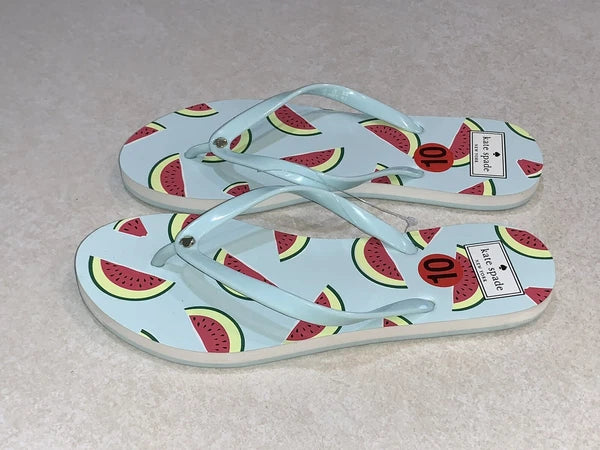 Kate Spade New York Watermelon Fiji Flip Flops Green Size 10 NEW