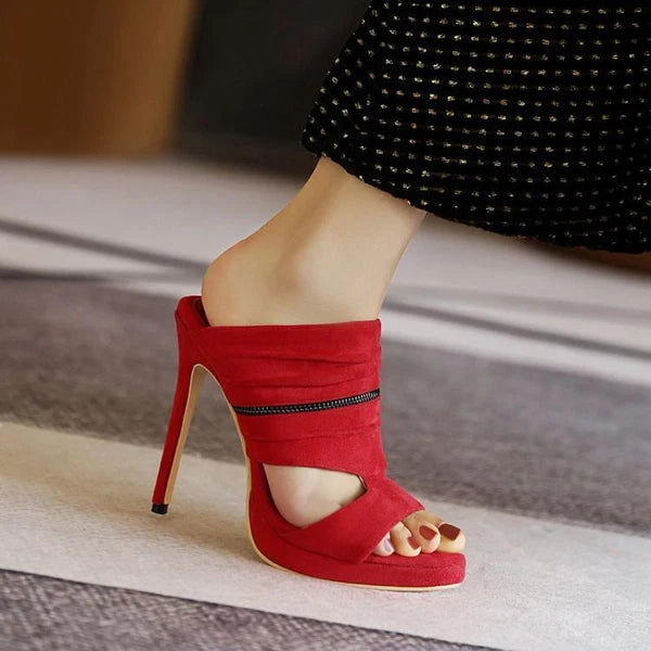 Lady Women's Formal Mules Slides Party Stiletto High Heel Sandals Shoes Open Toe