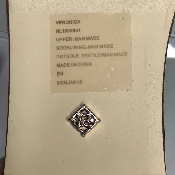 Nanette Lepore Women's Sandals Jeweled Transparent Watermelon Floral Sz 8M