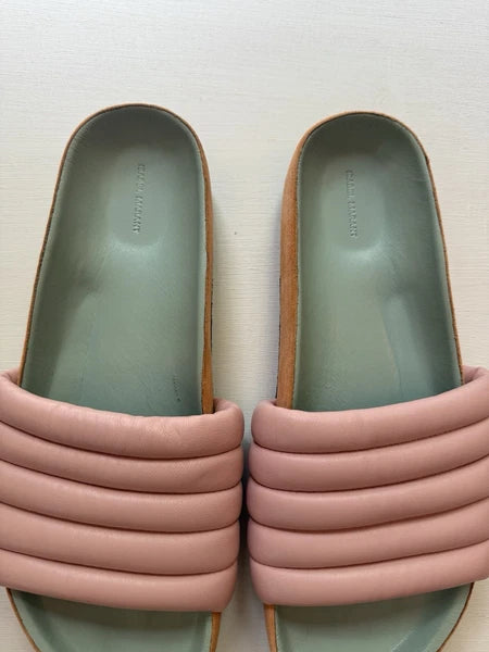ISABEL MARANT Sandals HELLEA Quilted Soft Leather Slides Pastel Sz Women’s US 10