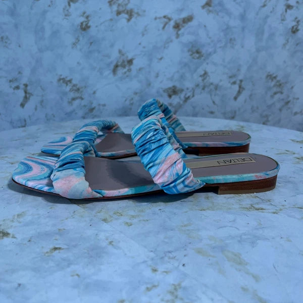 Deltan Women's Size 8M Shoes Blue Pink Slides Flip Flop Comfort Fashion Sandals