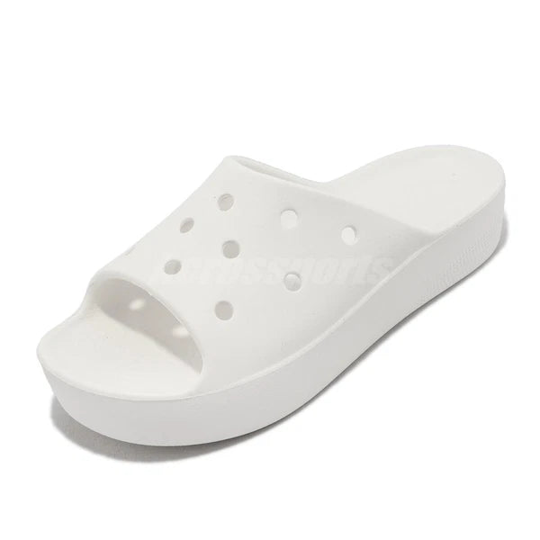 Crocs Classic Platform Slide White Women Casual Sandals Slippers 208180-100