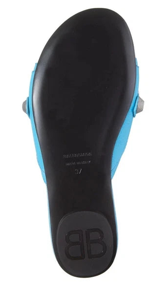 Balenciaga Le Cagole Slide Sandal CYAN/ AGED NIKEL, Size 9US /39EU $750