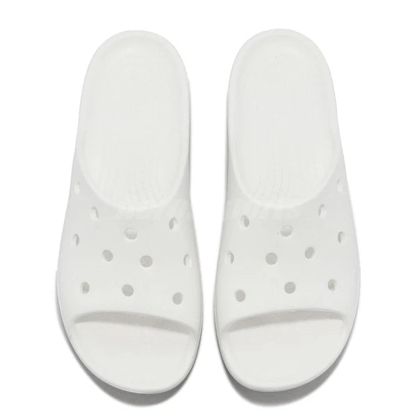 Crocs Classic Platform Slide White Women Casual Sandals Slippers 208180-100