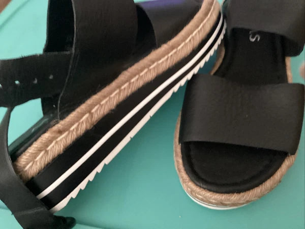 Midas Athens Black Leather slides size 37 - Current Style