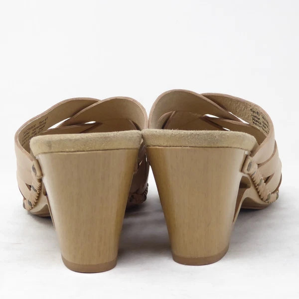 Dansko Womens Tory Woven Leather Heeled Sandals Slides Size 41 / 10.5-11 Beige