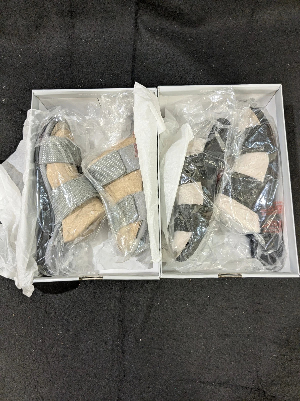2 pair Abeo Barrie NIB Black/ Grey Tiny Stones Orthotic Sandals Sz 7.5