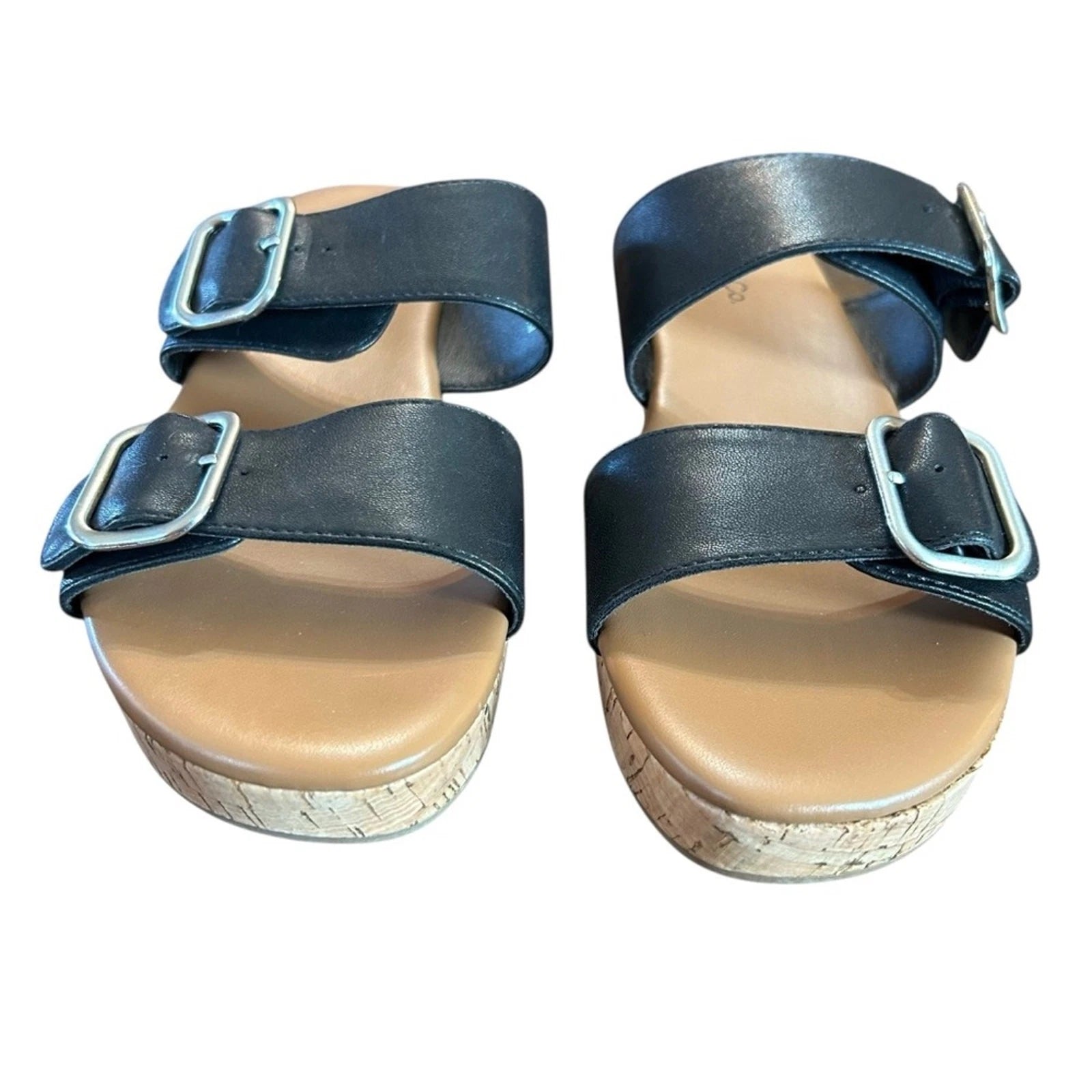 Style & Co Temppestt Slip On Double Buckle Retro Sporty Wedge Sandals NEW 7.5