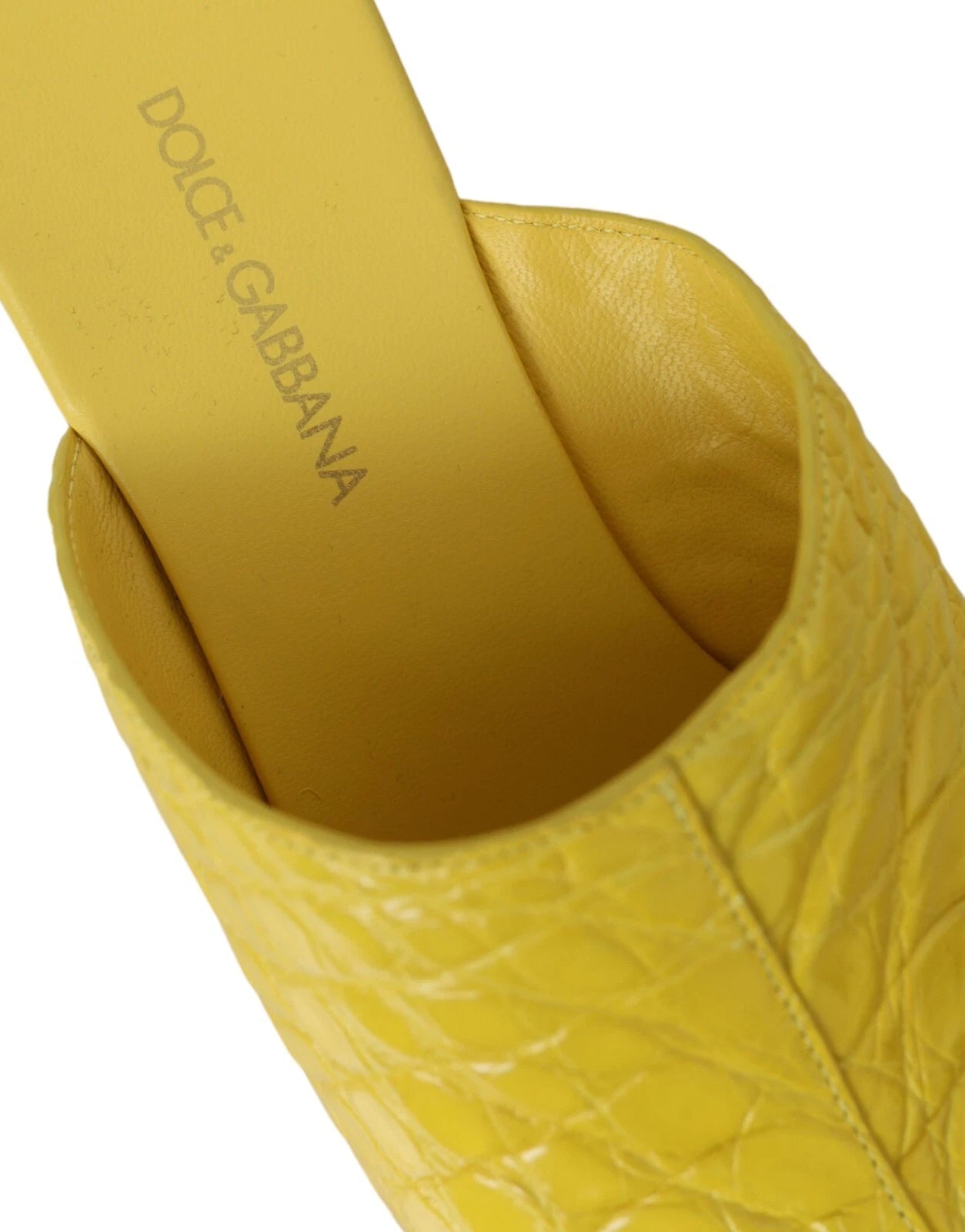 DOLCE & GABBANA Shoes Yellow Leather Wood Mule Wedge Slides EU39 / US8.5 1500usd