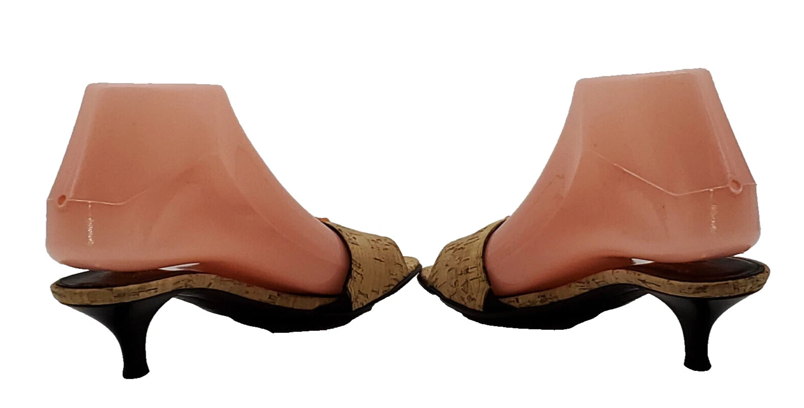 NWOB~Donald Pliner~Womens 6.5M~Cork Buckle Kitten Heel Sandles~MADE in ITALY