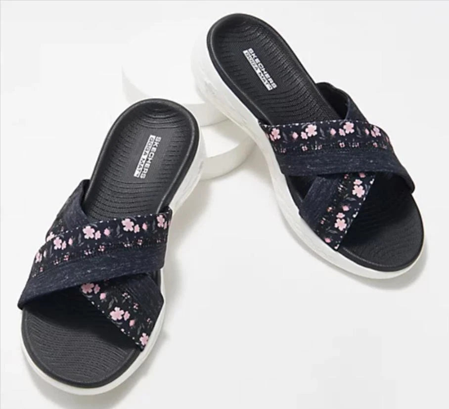 Skechers Women On-the-GO  Washable Floral Slides - Bloom TINI $47 {&}