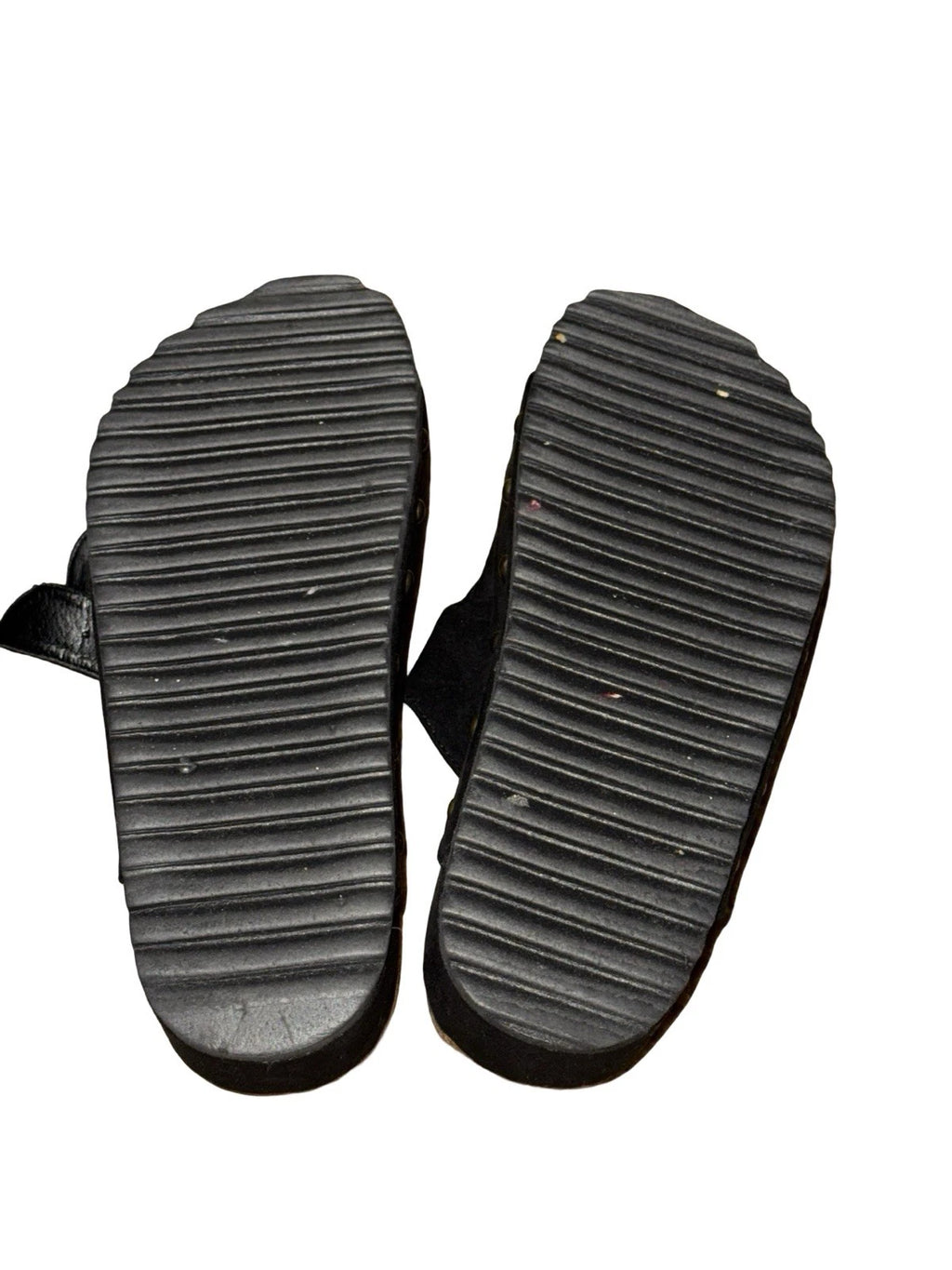JF Black Platform Large Buckle Sandals Women’s Sz 7 Black Y2K Just Fab Chunky