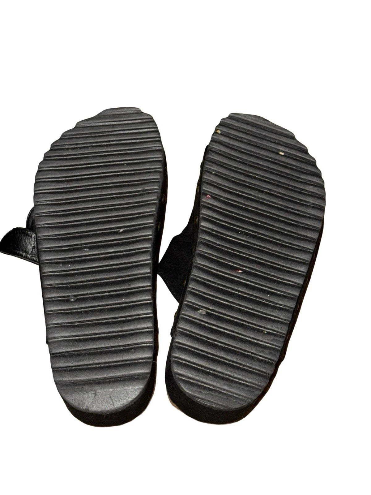 JF Black Platform Large Buckle Sandals Women’s Sz 7 Black Y2K Just Fab Chunky