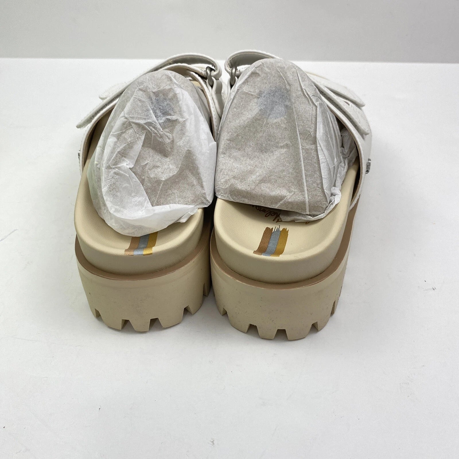 NIB Sam Edelman Women’s Eliana Sandals White Leather Lug Sole Slides 9 M