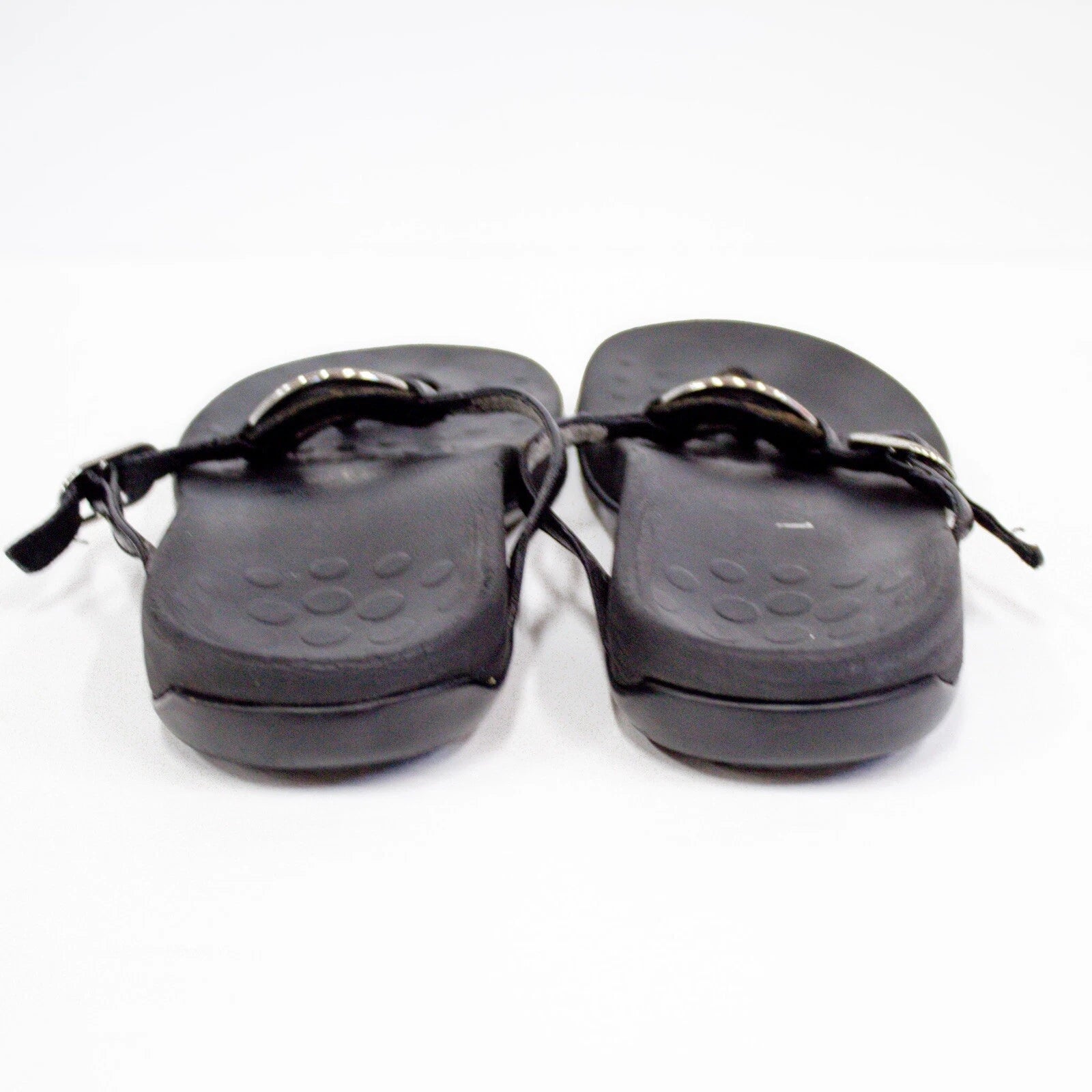 Vionic Karina Sandals Black Orthotic Slide Thong Style Slip-On Women's Size 7