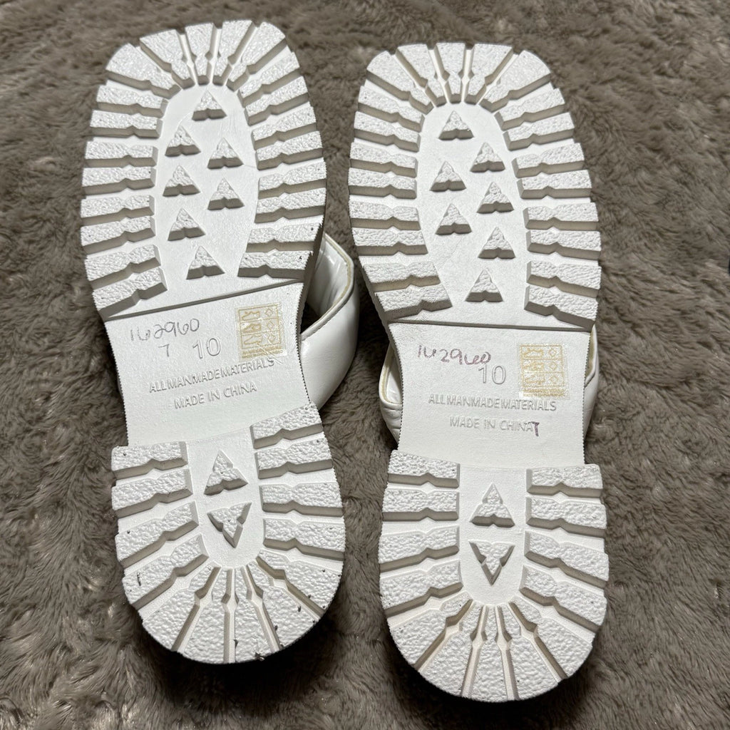 Sole Mates White SlipOnPlatform Wedge Flip Flop Thong Sandals Womens Sz 10- NEW