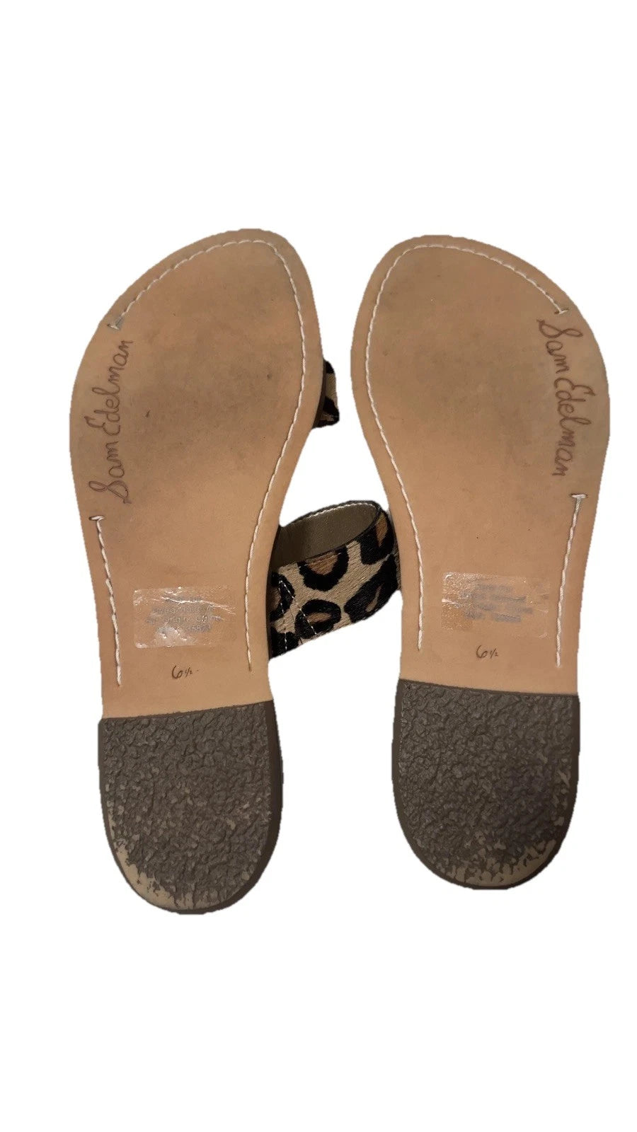 Sam Edelman Gala Slide Sandal Women Size 6.5 Dual Straps Leopard Animal Print