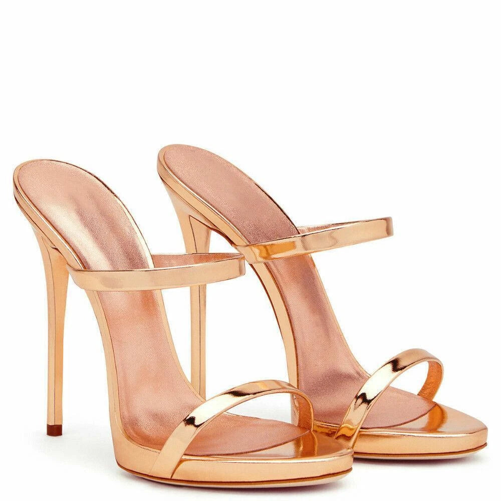 Women's High Heels Party Dress Slides Mules Summer Sandals Banquet Evening Shoes