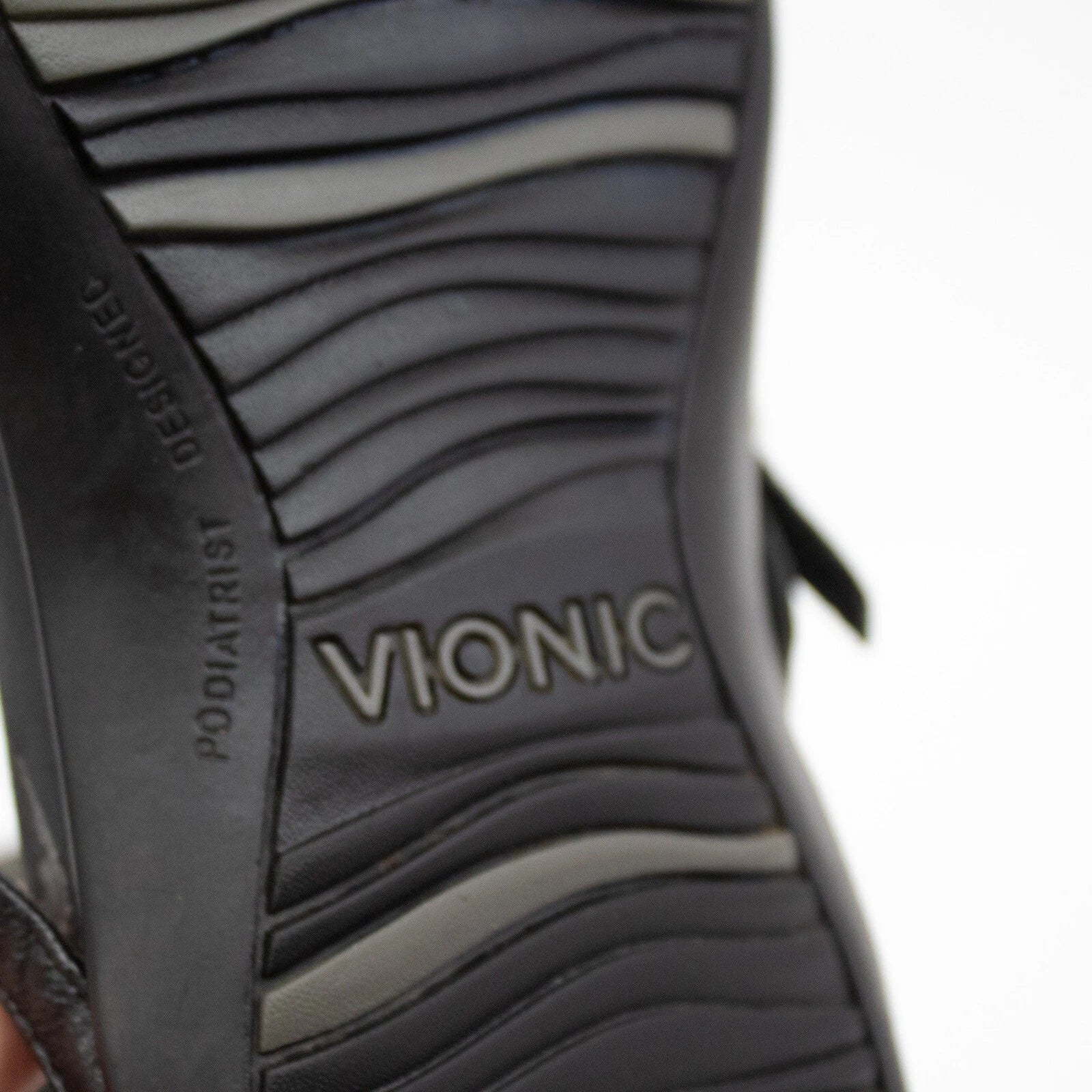 Vionic Karina Sandals Black Orthotic Slide Thong Style Slip-On Women's Size 7