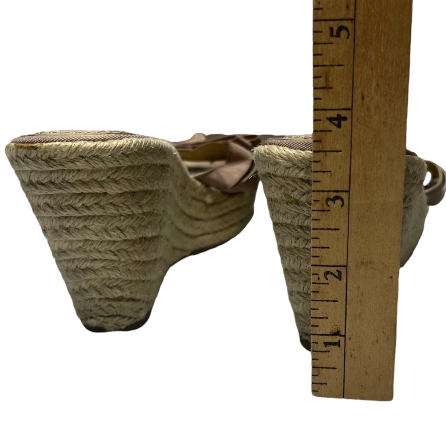 Libby Edelman Vixon Espadrille Sandals Womens Nude Beige Wedge Bow Slide Size 9M