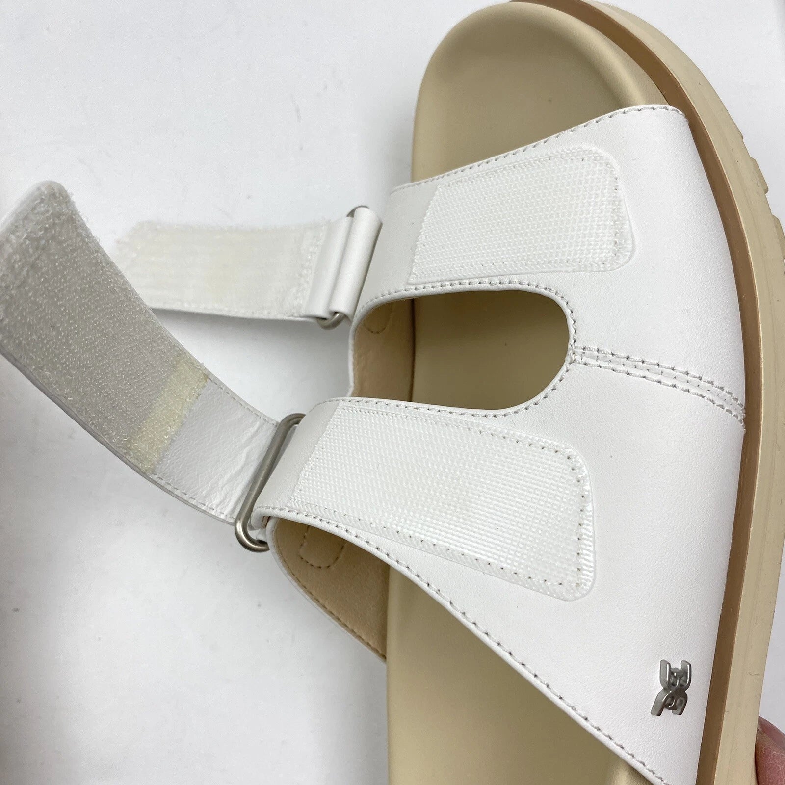 NIB Sam Edelman Women’s Eliana Sandals White Leather Lug Sole Slides 9 M