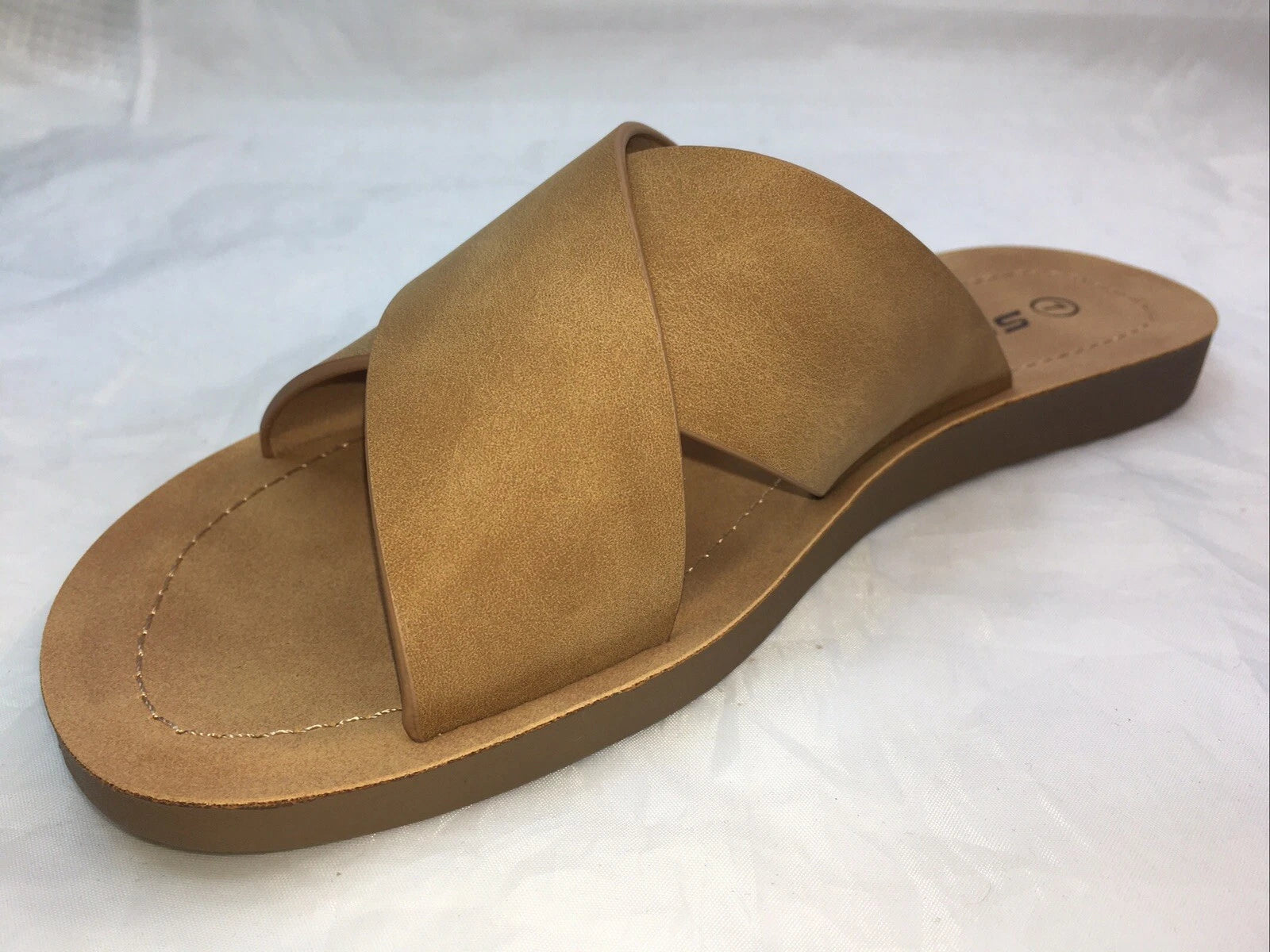 SODA-REFLECT-COFFEE NUBUCK PU X BANDS Slide CASUAL Fashion Women Sandal Slip On