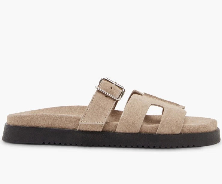 Steve Madden Mayven Suede Slide Sandals Taupe SIze 10
