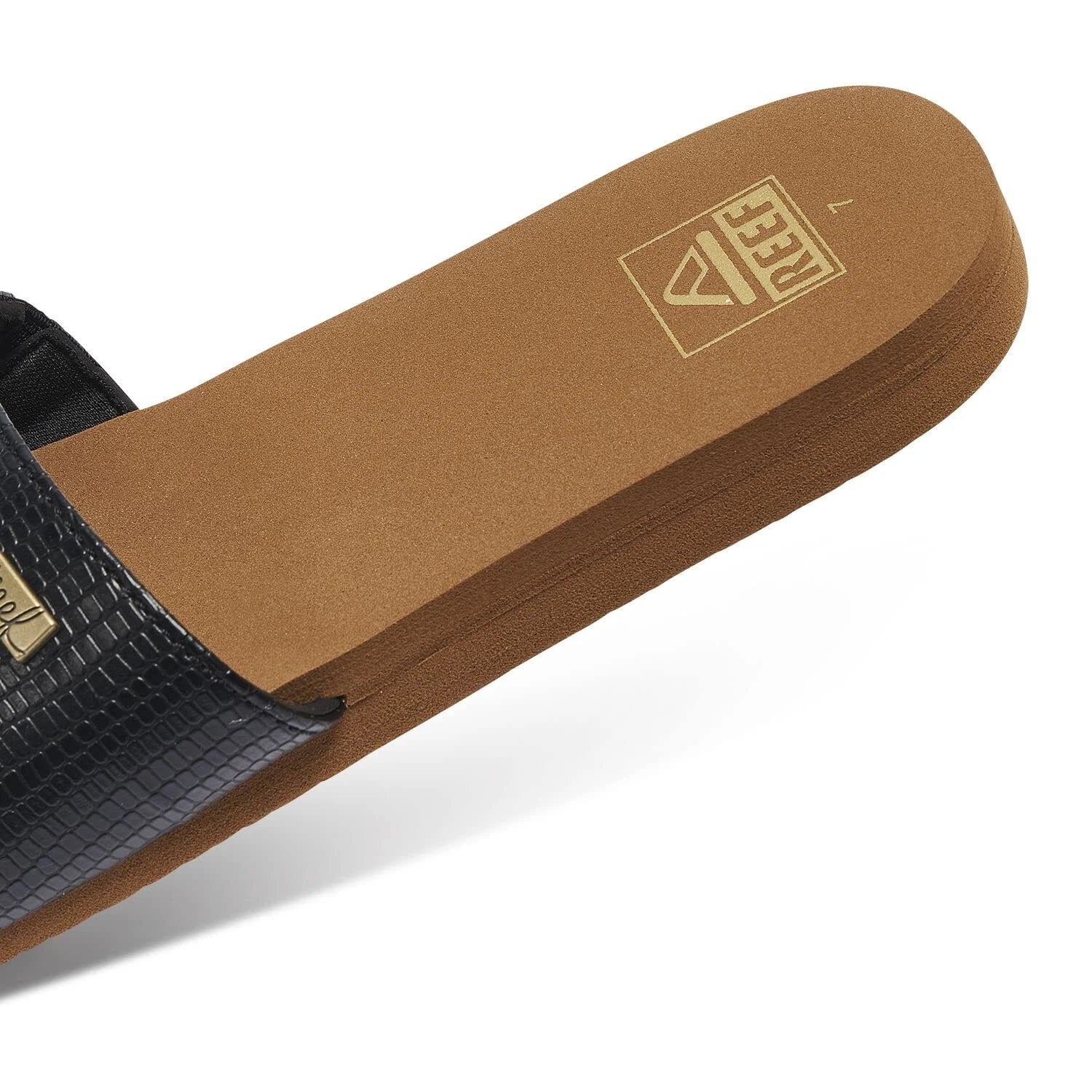 Reef Women's Bliss Nights Slide Sport Sandal, Black/Tan, 6