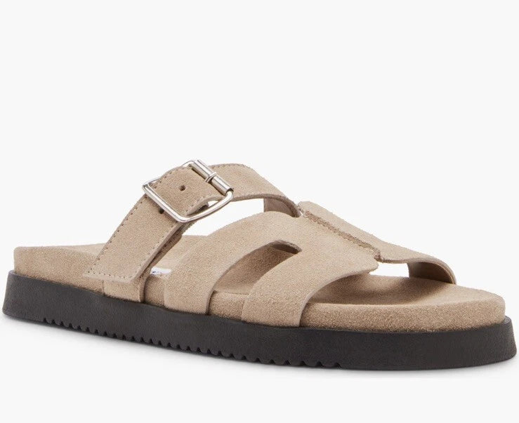 Steve Madden Mayven Suede Slide Sandals Taupe SIze 10