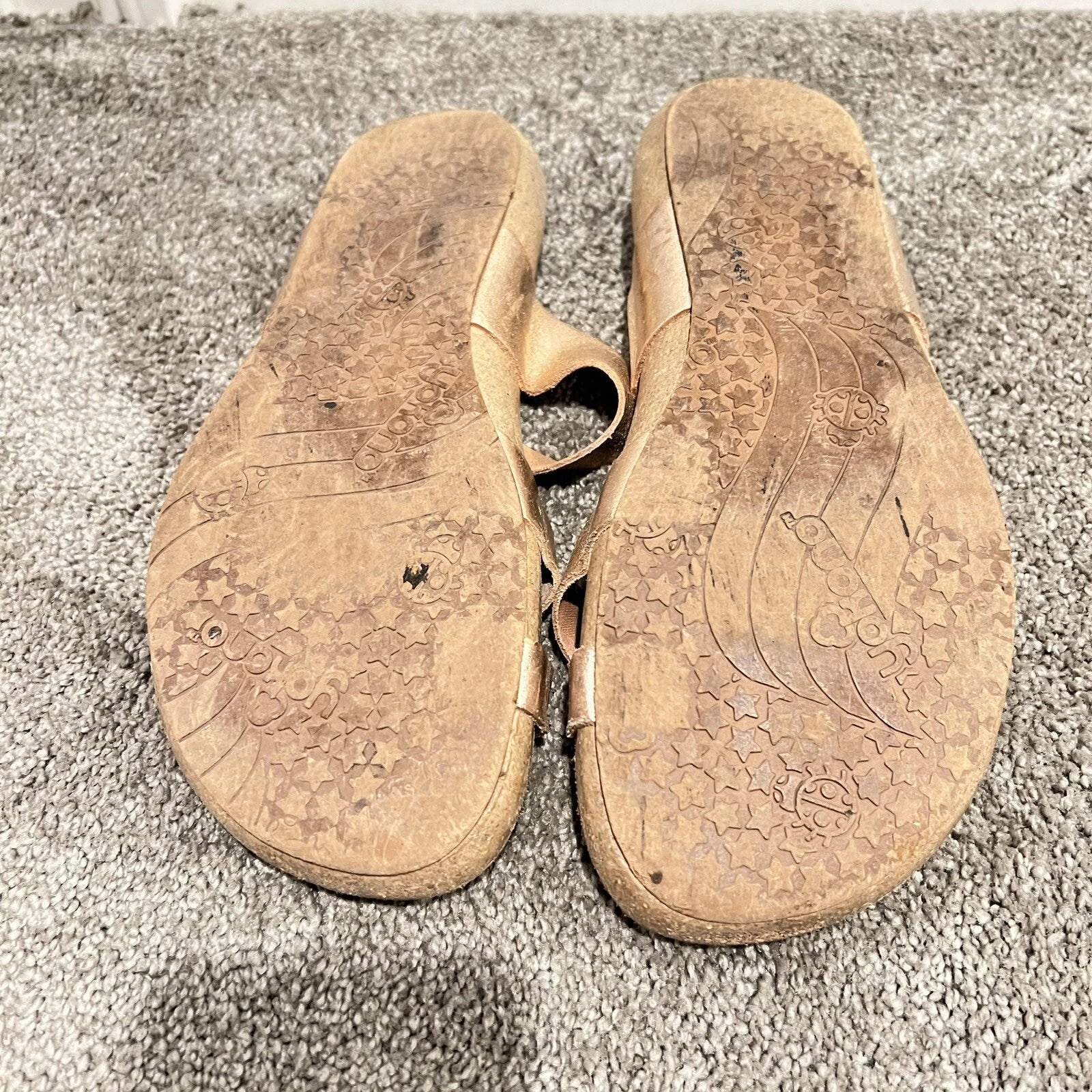 Yokono Ibiza Rose Gold Birki Style Cork Sandals 8 Thong Slide Cork Comfort