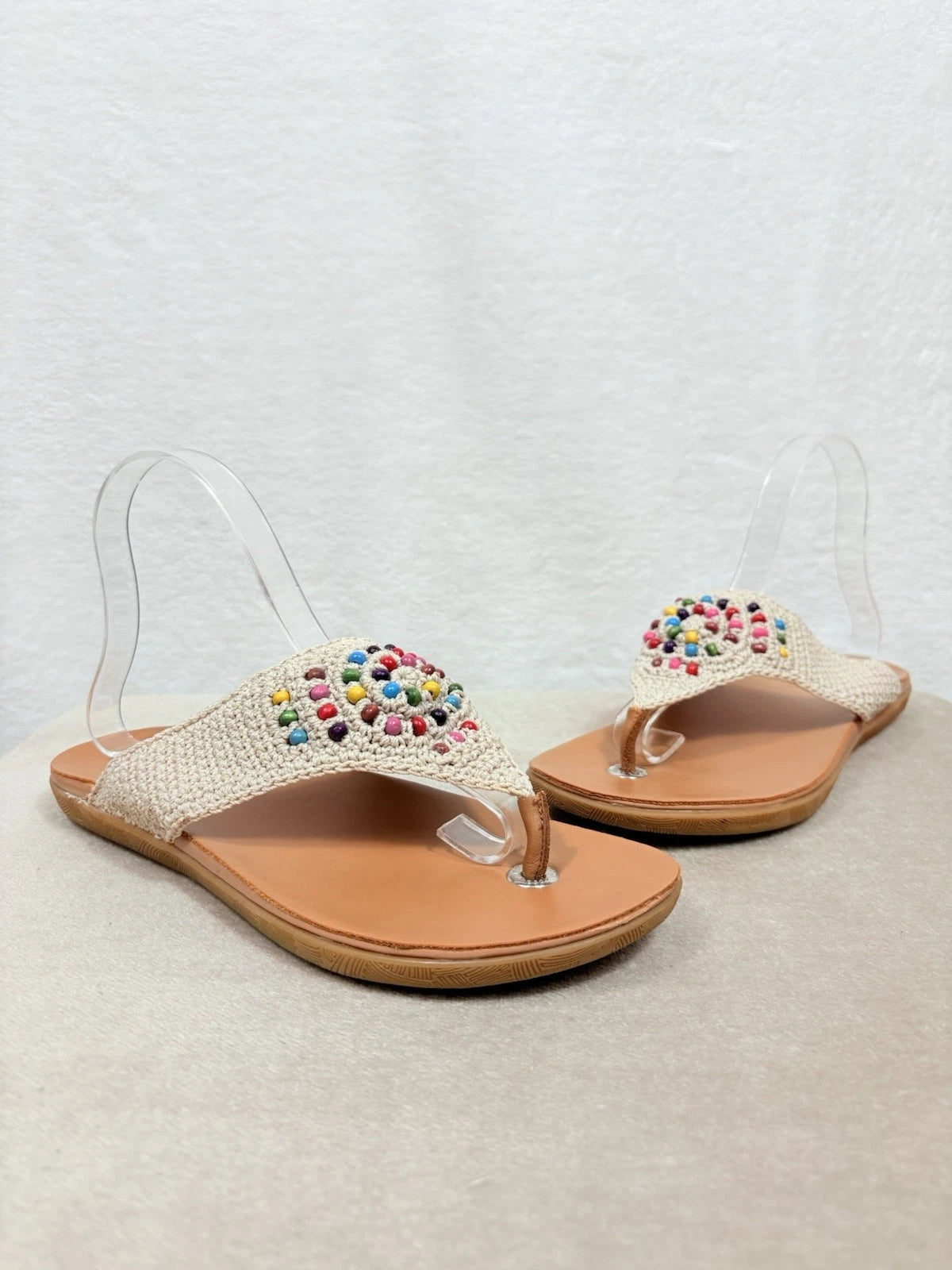 The Sack Women’s Colorful Beaded Sandals Size 9