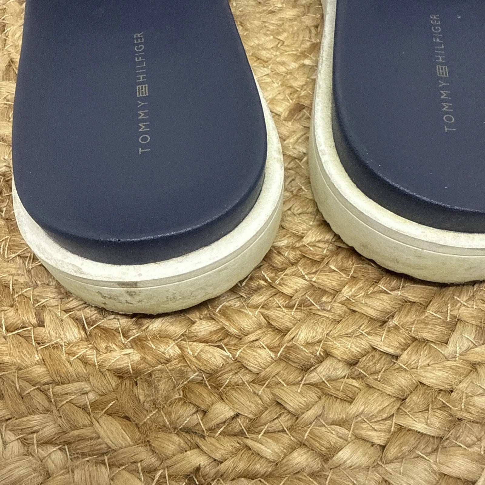 Tommy Hilfiger Blue & Red 'Souli' Slide Sandals Women's Size 9.5 In
