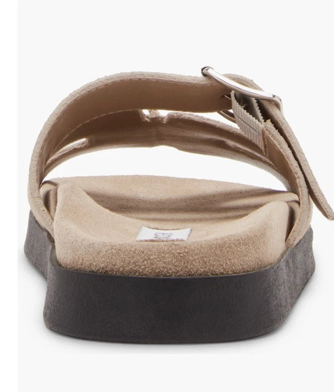 Steve Madden Mayven Suede Slide Sandals Taupe SIze 10