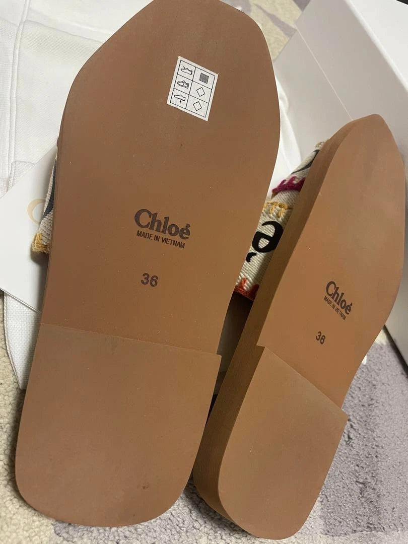 Chloe Sandals Logo Sandals Chloe WOODY SLIDES fashion women beach summer cute JP