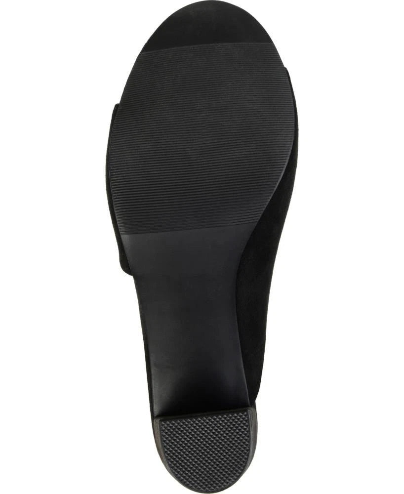 Journee Collection Women's Allea Sandals Faux Suede Block Heel Padded S584