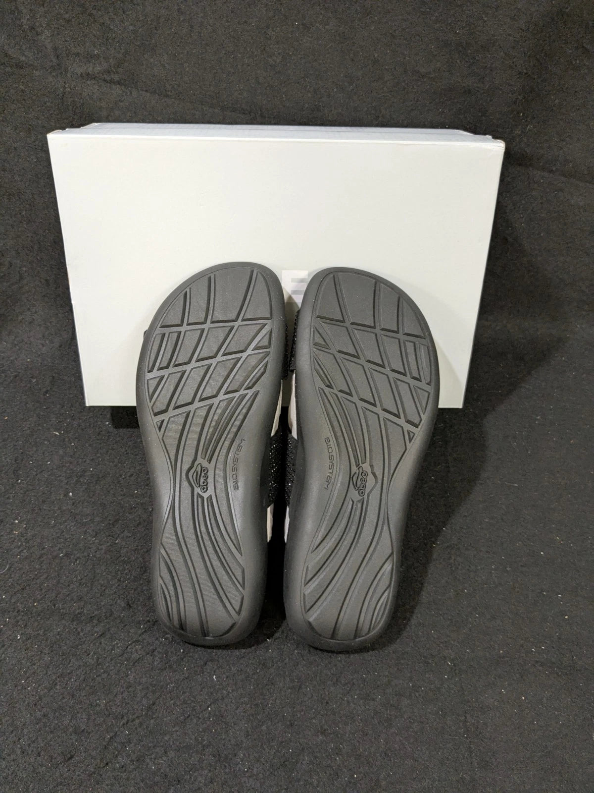 2 pair Abeo Barrie NIB Black/ Grey Tiny Stones Orthotic Sandals Sz 7.5