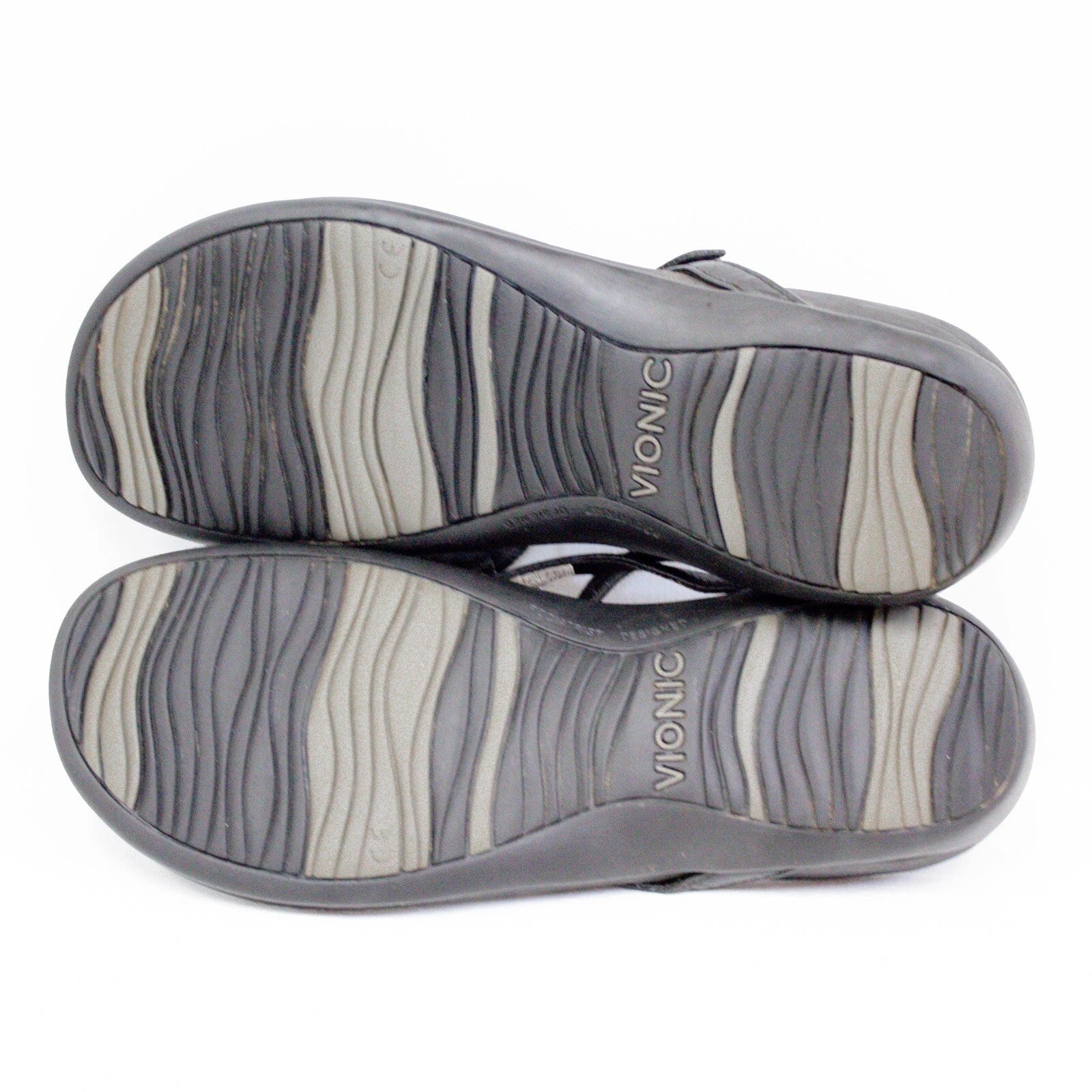 Vionic Karina Sandals Black Orthotic Slide Thong Style Slip-On Women's Size 7