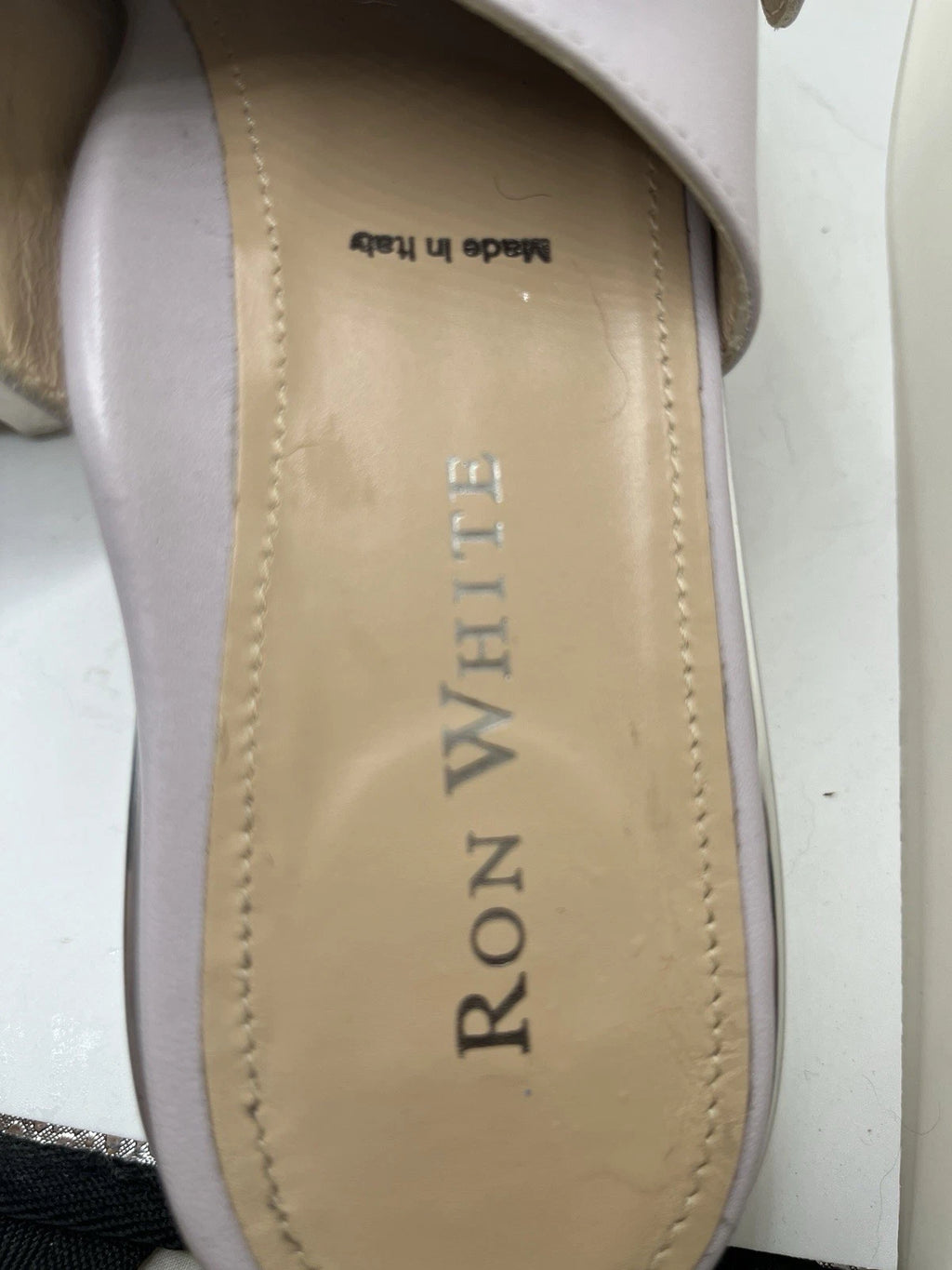 Women's Ron White Candra Napa Gray Leather Slide Sandals Size 9 US /40 EU $398