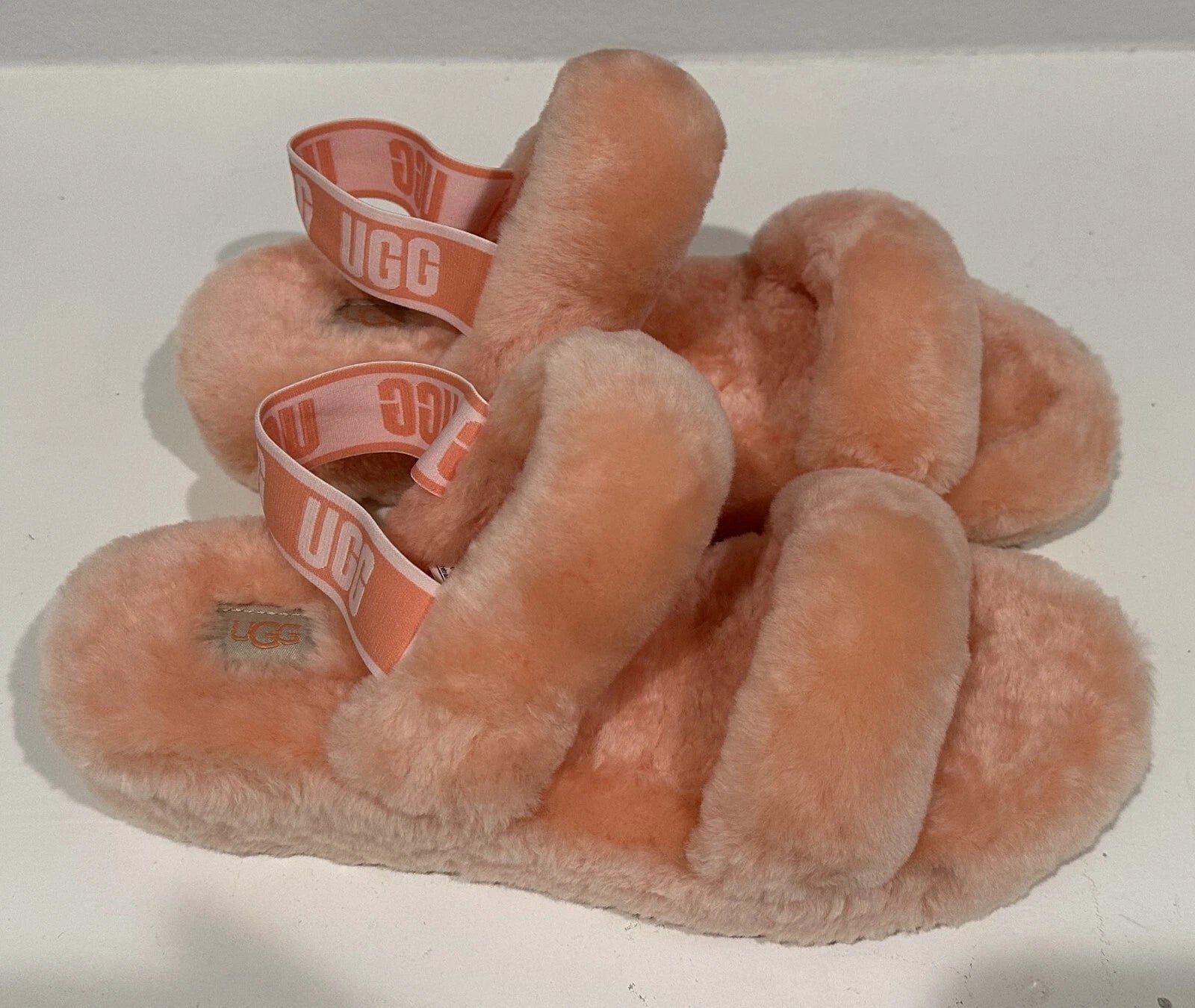 UGG Oh Yeah Fluff Slide Sandal – Sheepskin Comfort, Strappy Style – Size 11