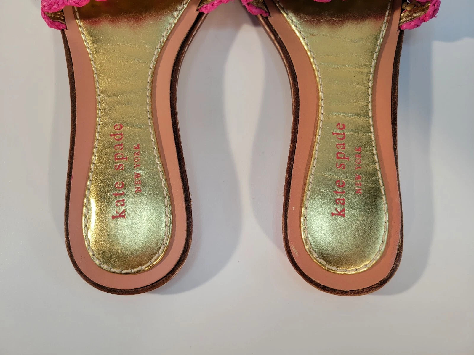 Kate Spade New York Amelia Slide Sandals Size Womens 5 Youth Girl 3.5Y Pink Gold