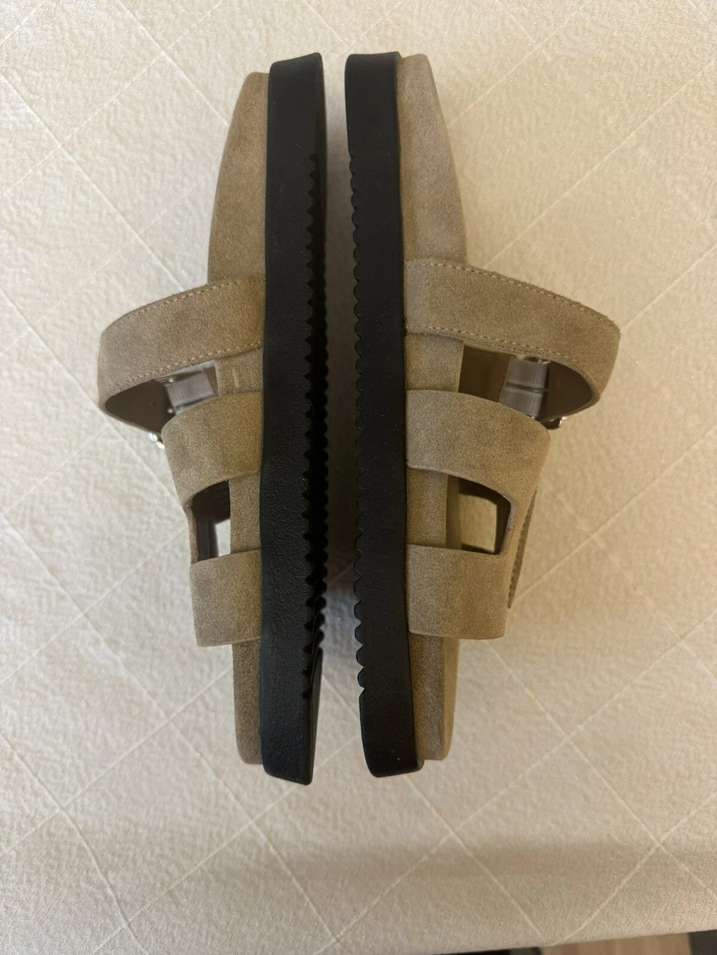 Steve Madden Mayven Suede Slide Sandals Taupe SIze 10