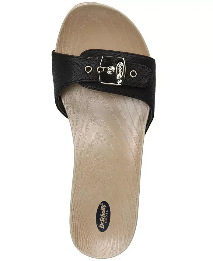 2 PAIR DR. SCHOLL'S WOMEN'S CLASSIC STYLE SLIDE BUCKLE SANDALS