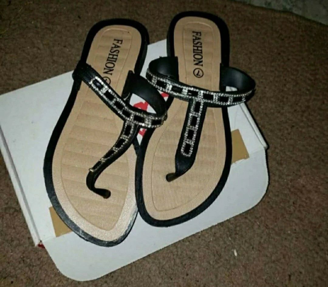 Rhinestone Flip Flops Size 7