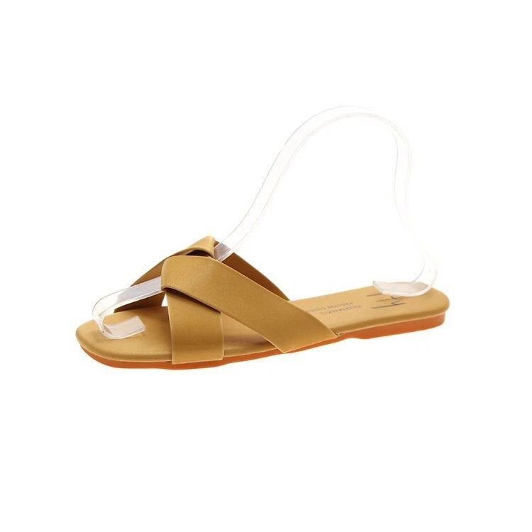 Women's Fashion Flat Casual Slides Soft Bottom Solid Sandals And Slippers Shoes
