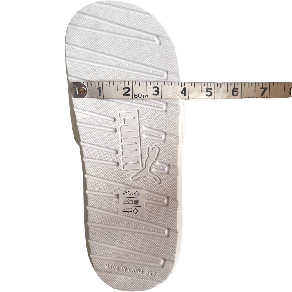 Women’s Slides Size 8 PUMA Cool Cat Sport Style: 371016 17 White Glow/Gold Rose